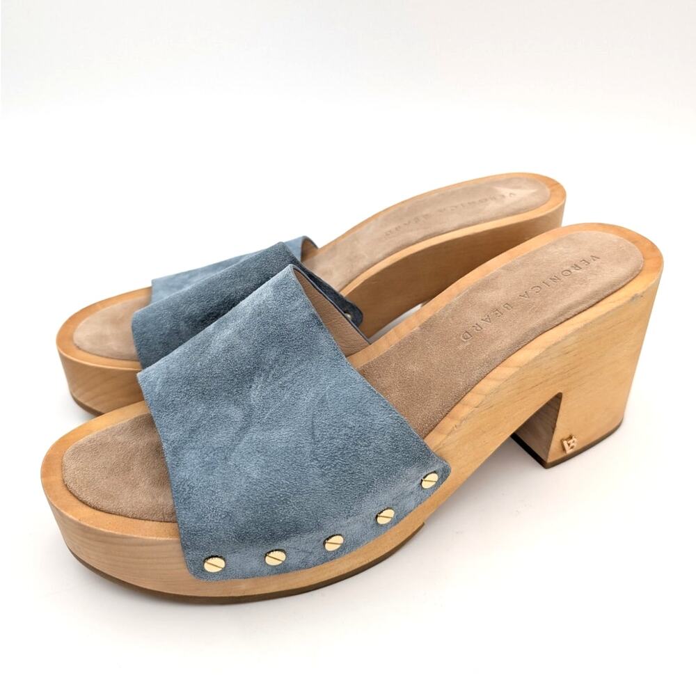 Veronica Beard Hannalee Platform Suede Clog Sandals Women's US10.5M EU41
